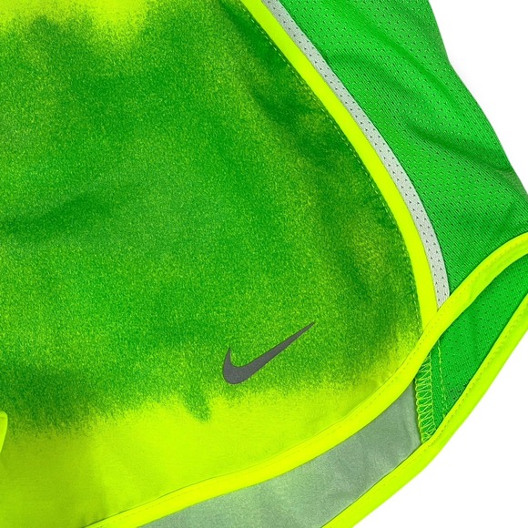 Nike Dri Fit Women's Small Volt neon Ombre Green Tempo Running Shorts mesh lined - Picture 4 of 14